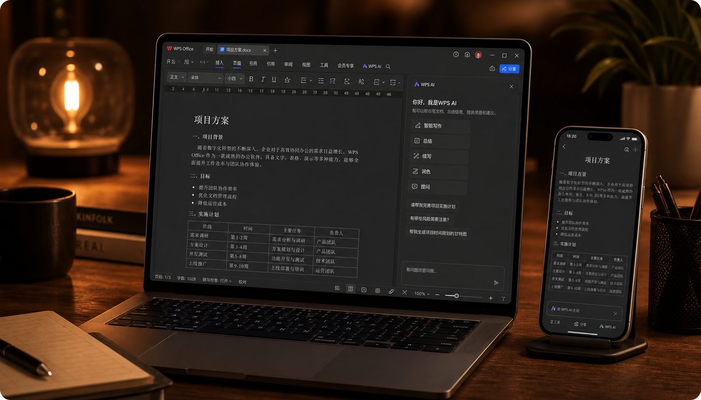 WPS Office 多端同步办公视觉展示