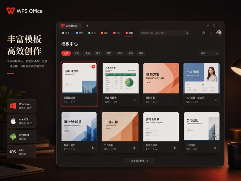 WPS Office 丰富模板库展示